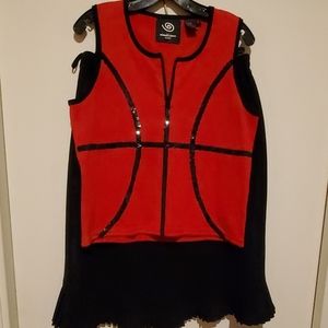 Michael Simon Events Womens Red Embellished Top M